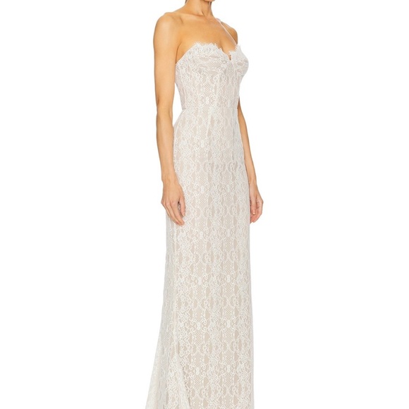 Bronx and Banco Off-Shoulder Lace Bridal Gown in Ivory - Picture 3 of 5